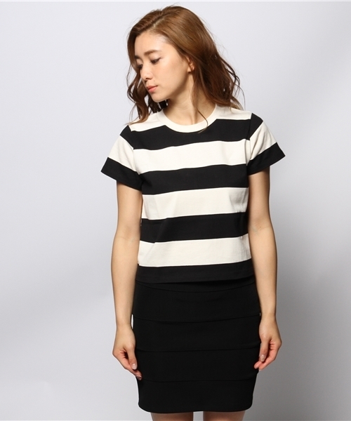 ROSE BUD（ローズバッド）の「LCTT-141100 C/N S/S-T（Tシャツ/カットソー・レディース・ブラック/グリーン・ONE SIZE）」の9枚目の写真