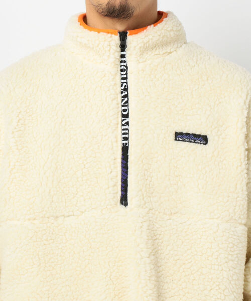 THOUSAND MILE(サウザンドマイル)の「【THOUSAND MILE/サウザンドマイル】WAVE BOA JACKET ボア ハーフジップ プルオーバー ビッグシルエット(その他アウター・メンズ・ホワイト/パープル・M/L)」の14枚目の写真