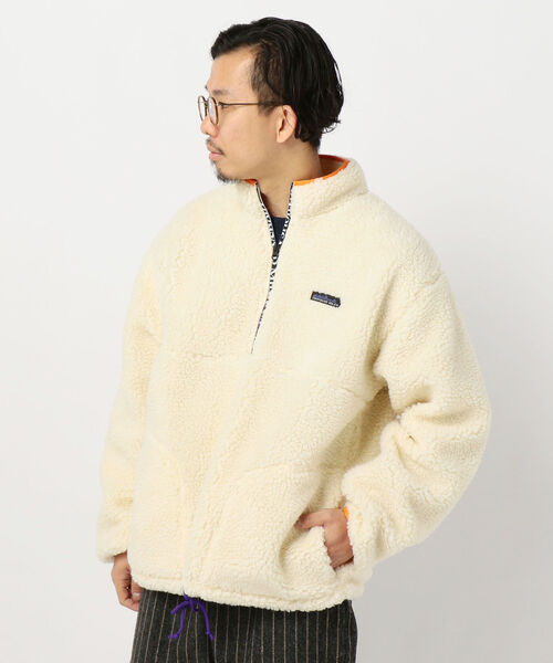 THOUSAND MILE(サウザンドマイル)の「【THOUSAND MILE/サウザンドマイル】WAVE BOA JACKET ボア ハーフジップ プルオーバー ビッグシルエット(その他アウター・メンズ・ホワイト/パープル・M/L)」の5枚目の写真