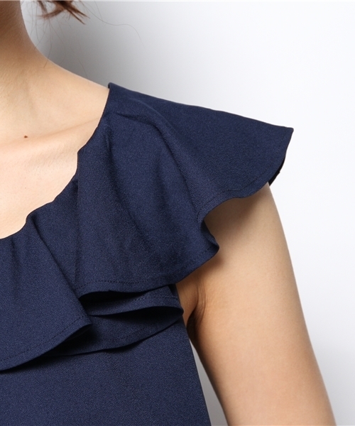 Kastane（カスタネ）の「【Kastane】BACKクロスタンク（シャツ/ブラウス・レディース・ホワイト/ネイビー・FREE）」の3枚目の写真