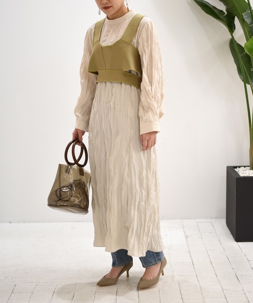 Eimee Law（エイミーロウ）の「【Eimee Law】3WAYビスチェSETスタンドカラーOP（ワンピース・レディース・ブラック/アイボリー/モカ・38）」の19枚目の写真