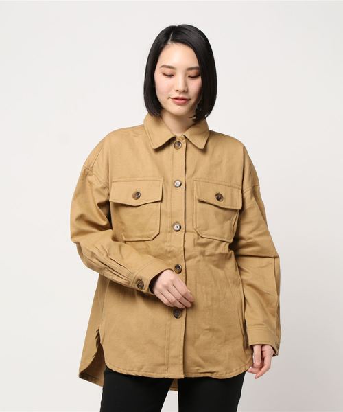 ブラウス シャツ カツラギビッグシルエットCPOシャツジャケット レディース セール】カツラギビッグシルエットCPOシャツジャケット（シャツ