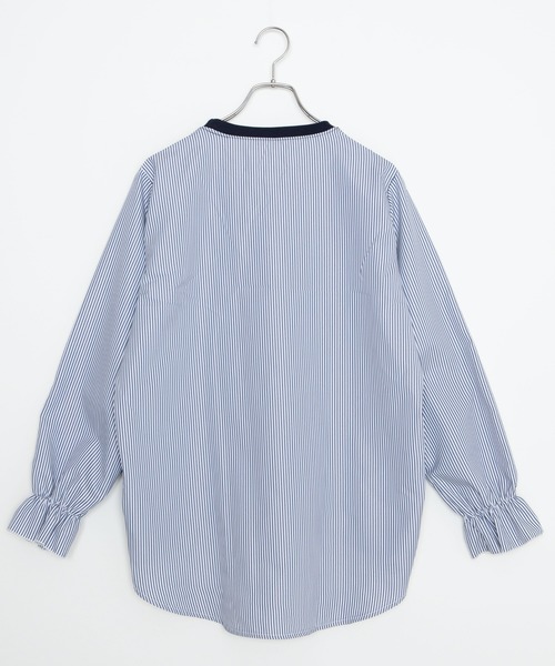 DING（ディング）の「DING/ストライプ切り替えトップス（Tシャツ/カットソー・レディース・ネイビー/ホワイト・FREE）」の17枚目の写真