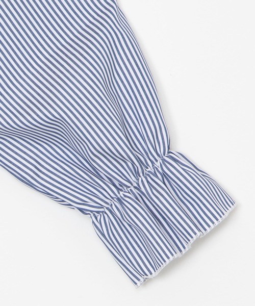 DING（ディング）の「DING/ストライプ切り替えトップス（Tシャツ/カットソー・レディース・ネイビー/ホワイト・FREE）」の8枚目の写真