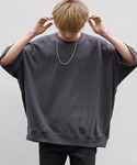 anown | ドルマンスリーブステッチ裏毛ビッグ半袖スウェット【ファッションインフルエンサー tai×anown 限定コラボ】(T恤)