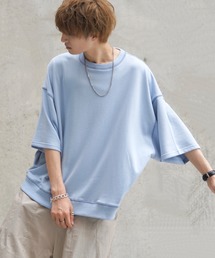 anown | <新色追加>ドルマンスリーブステッチ配色ビッグスウェット（半袖）【ファッションインフルエンサー tai×anown 限定コラボ】(Tシャツ/カットソー)