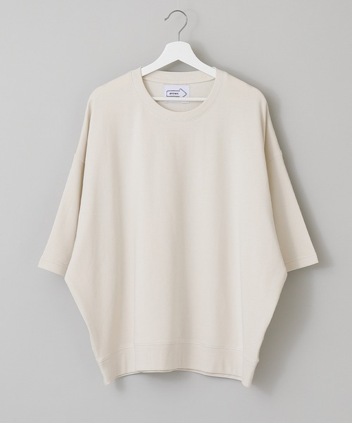 anown（アノン）の「ドルマンスリーブステッチ裏毛ビッグ半袖スウェット【ファッションインフルエンサー tai×anown 限定コラボ】（Tシャツ/カットソー・メンズ・ホワイト/ブラック/モカ/ライトブルー/パープル/チャコールグレー/ミント/アッシュグレー/ラベンダー/チョコ/ライトグレー/グレイッシュブルー・M/L/S）」の21枚目の写真