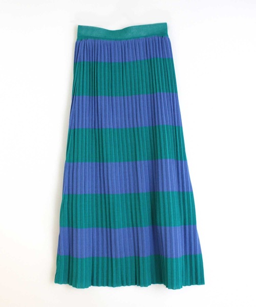 RNA（アールエヌエー）の「K2492 ボーダーシアーニットスカート（スカート・レディース・レッド/ベージュ/ブルー・MEDIUM）」の2枚目の写真