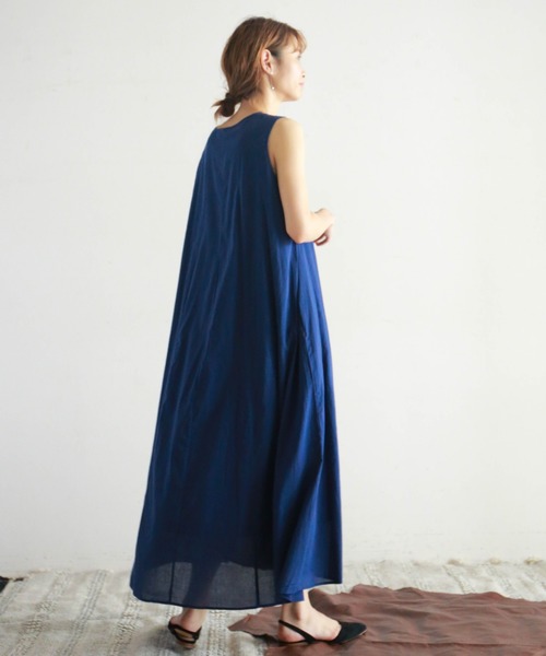 NOMBRE IMPAIR(ノンブルアンペール)の「コットンボイル パネルフレアワンピース(ワンピース・レディース・ネイビー/ライトグリーン・FREE)」の10枚目の写真