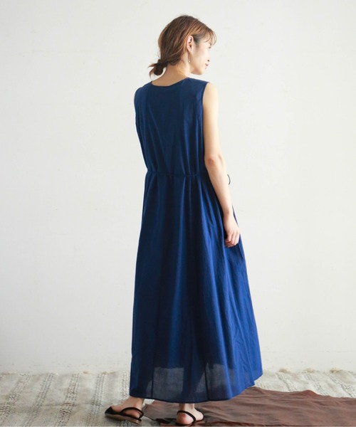 NOMBRE IMPAIR(ノンブルアンペール)の「コットンボイル パネルフレアワンピース(ワンピース・レディース・ネイビー/ライトグリーン・FREE)」の12枚目の写真