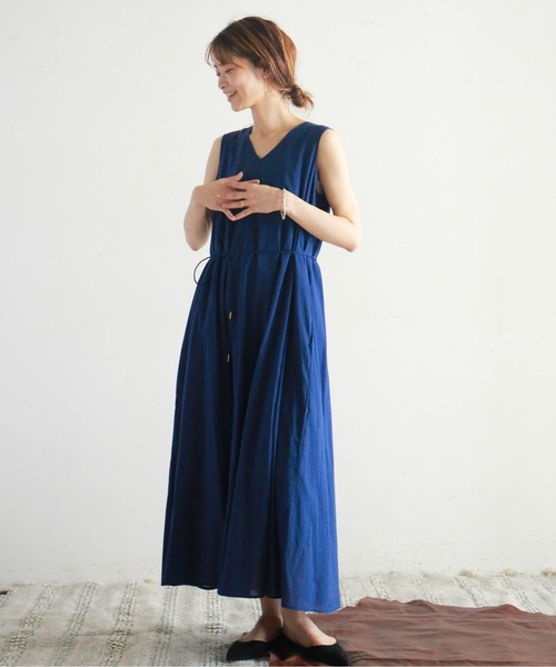 NOMBRE IMPAIR(ノンブルアンペール)の「コットンボイル パネルフレアワンピース(ワンピース・レディース・ネイビー/ライトグリーン・FREE)」の13枚目の写真