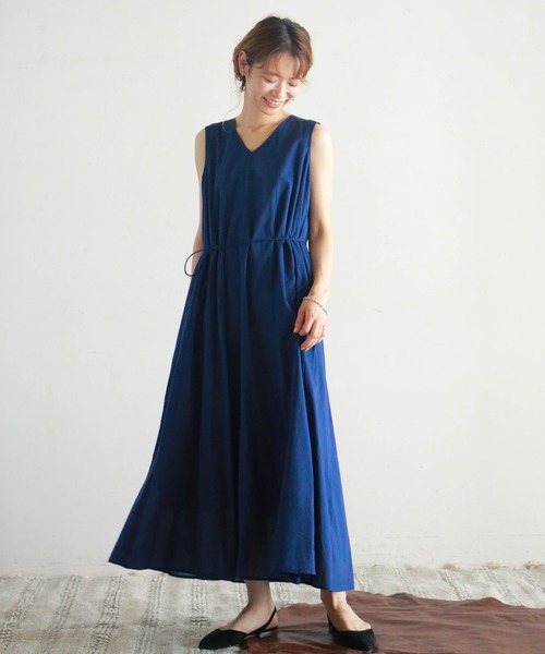 NOMBRE IMPAIR(ノンブルアンペール)の「コットンボイル パネルフレアワンピース(ワンピース・レディース・ネイビー/ライトグリーン・FREE)」の15枚目の写真