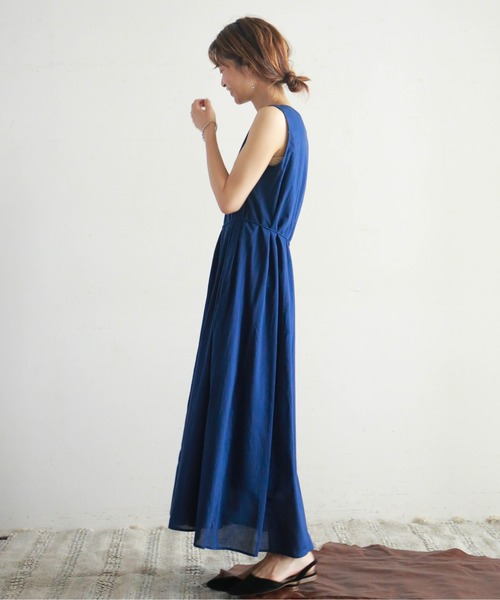 NOMBRE IMPAIR(ノンブルアンペール)の「コットンボイル パネルフレアワンピース(ワンピース・レディース・ネイビー/ライトグリーン・FREE)」の16枚目の写真