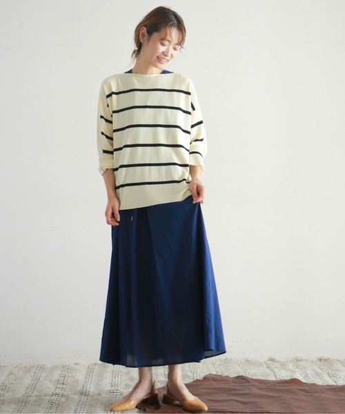 NOMBRE IMPAIR(ノンブルアンペール)の「コットンボイル パネルフレアワンピース(ワンピース・レディース・ネイビー/ライトグリーン・FREE)」の19枚目の写真