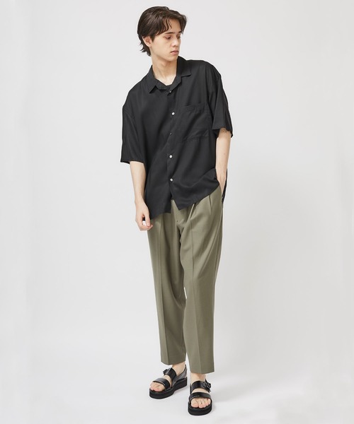 THEE（シー）の「【THEE】オーバーサイズテイルシャツ / TL-SH-07（シャツ/ブラウス・メンズ・ブラック/カーキ・1/2）」の4枚目の写真