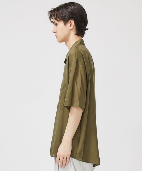 THEE（シー）の「【THEE】オーバーサイズテイルシャツ / TL-SH-07（シャツ/ブラウス・メンズ・ブラック/カーキ・1/2）」の5枚目の写真