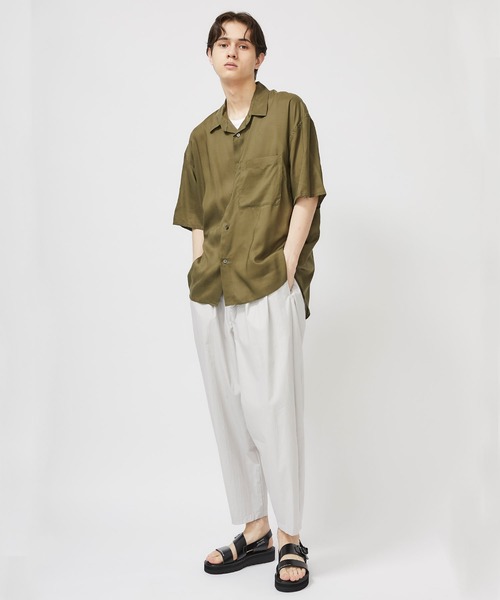 THEE（シー）の「【THEE】オーバーサイズテイルシャツ / TL-SH-07（シャツ/ブラウス・メンズ・ブラック/カーキ・1/2）」の11枚目の写真