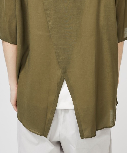 THEE（シー）の「【THEE】オーバーサイズテイルシャツ / TL-SH-07（シャツ/ブラウス・メンズ・ブラック/カーキ・1/2）」の3枚目の写真