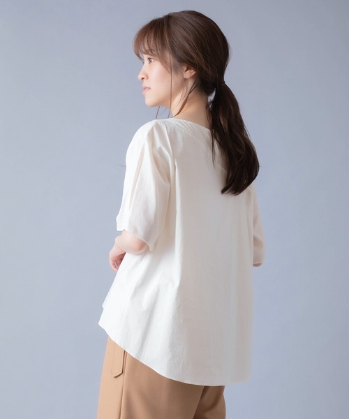 La SRIC（ラスリック）の「La SRIC/ワンショルダードッキングブラウス（シャツ/ブラウス・レディース・ブラック/アイボリー・38）」の3枚目の写真