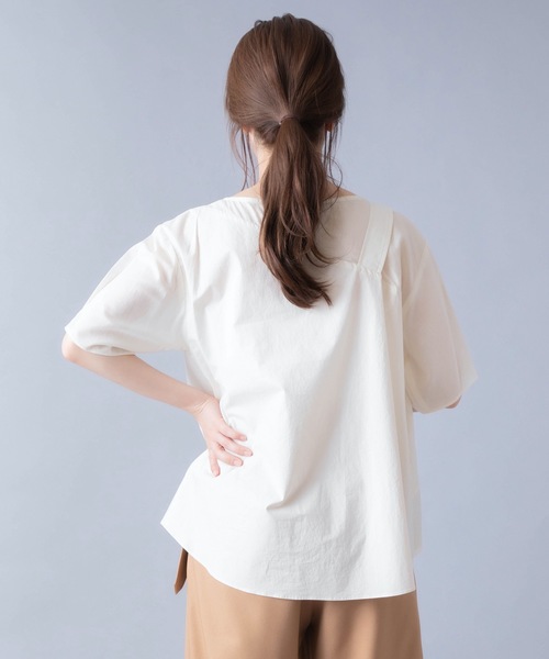 La SRIC（ラスリック）の「La SRIC/ワンショルダードッキングブラウス（シャツ/ブラウス・レディース・ブラック/アイボリー・38）」の4枚目の写真