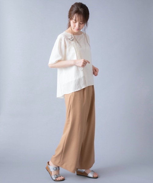 La SRIC（ラスリック）の「La SRIC/ワンショルダードッキングブラウス（シャツ/ブラウス・レディース・ブラック/アイボリー・38）」の6枚目の写真