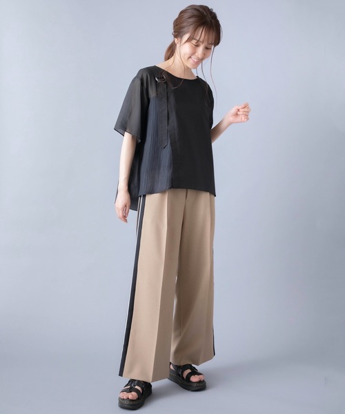 La SRIC（ラスリック）の「La SRIC/ワンショルダードッキングブラウス（シャツ/ブラウス・レディース・ブラック/アイボリー・38）」の12枚目の写真