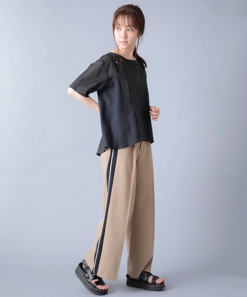 La SRIC（ラスリック）の「La SRIC/ワンショルダードッキングブラウス（シャツ/ブラウス・レディース・ブラック/アイボリー・38）」の14枚目の写真