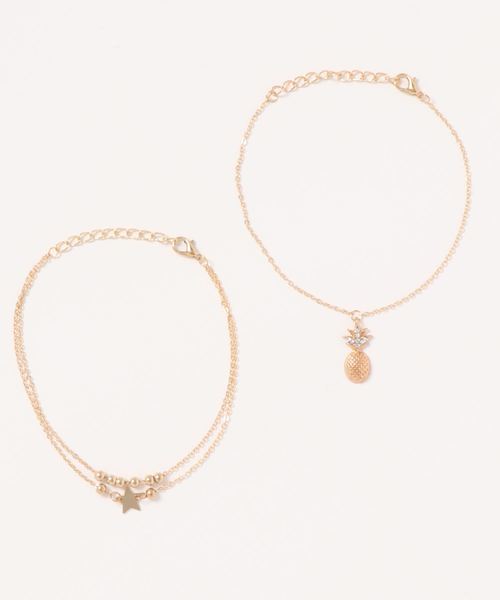 Fun & Daily（ファンアンドデイリー）の「F&D : レイヤーパイナップルアンクレット（アンクレット・レディース・シルバー/ゴールド・FREE）」の3枚目の写真