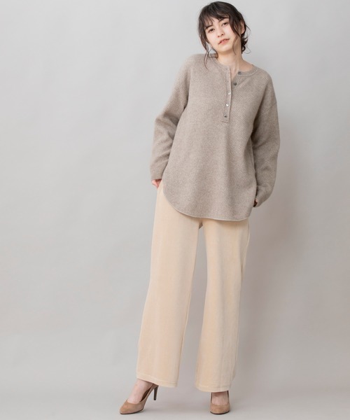 Munich（ミューニック）の「ラクーンウールサーマルニットラウンドヘムプルオーバー（ニット/セーター・レディース・ブラック/ベージュ/グレー・FREE）」の4枚目の写真