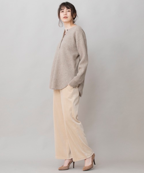 Munich（ミューニック）の「ラクーンウールサーマルニットラウンドヘムプルオーバー（ニット/セーター・レディース・ブラック/ベージュ/グレー・FREE）」の5枚目の写真