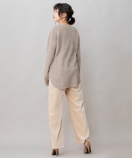 Munich（ミューニック）の「ラクーンウールサーマルニットラウンドヘムプルオーバー（ニット/セーター・レディース・ブラック/ベージュ/グレー・FREE）」の7枚目の写真