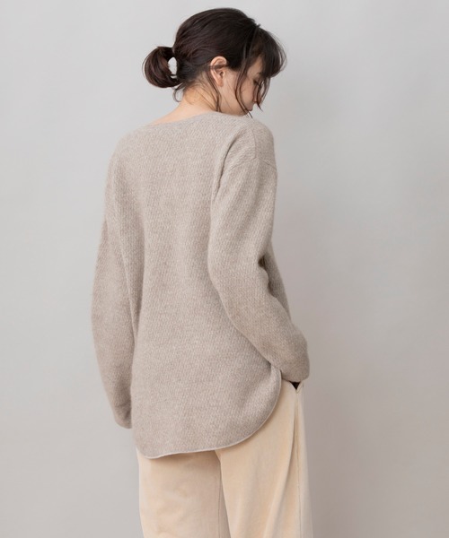 Munich（ミューニック）の「ラクーンウールサーマルニットラウンドヘムプルオーバー（ニット/セーター・レディース・ブラック/ベージュ/グレー・FREE）」の11枚目の写真