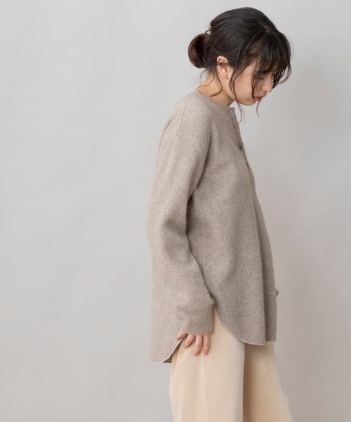 Munich（ミューニック）の「ラクーンウールサーマルニットラウンドヘムプルオーバー（ニット/セーター・レディース・ブラック/ベージュ/グレー・FREE）」の10枚目の写真