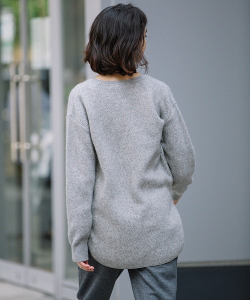 Munich（ミューニック）の「ラクーンウールサーマルニットラウンドヘムプルオーバー（ニット/セーター・レディース・ブラック/ベージュ/グレー・FREE）」の19枚目の写真