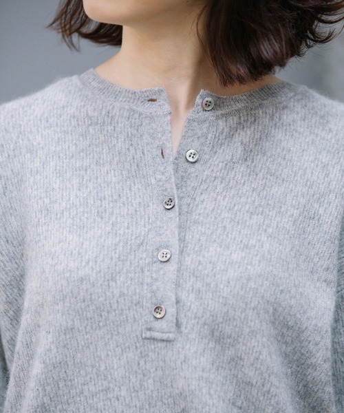 Munich（ミューニック）の「ラクーンウールサーマルニットラウンドヘムプルオーバー（ニット/セーター・レディース・ブラック/ベージュ/グレー・FREE）」の20枚目の写真