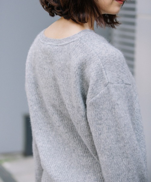 Munich（ミューニック）の「ラクーンウールサーマルニットラウンドヘムプルオーバー（ニット/セーター・レディース・ブラック/ベージュ/グレー・FREE）」の21枚目の写真