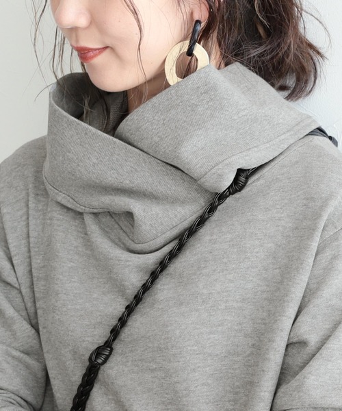 reca(レカ)の「裏毛重ね襟パーカーワンピース(ワンピース・レディース・ブラック/オートミール/杢グレー・ONE SIZE)」の15枚目の写真