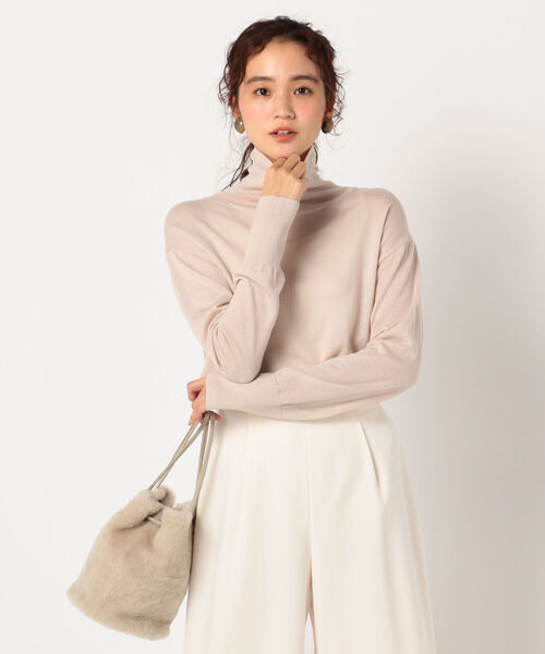 NOLLEY’S(ノーリーズ)の「ピリング防止ウールプルオーバーニット(ニット/セーター・レディース・ブラック/オフホワイト/イエロー/ピンク/ベージュ・38)」の4枚目の写真