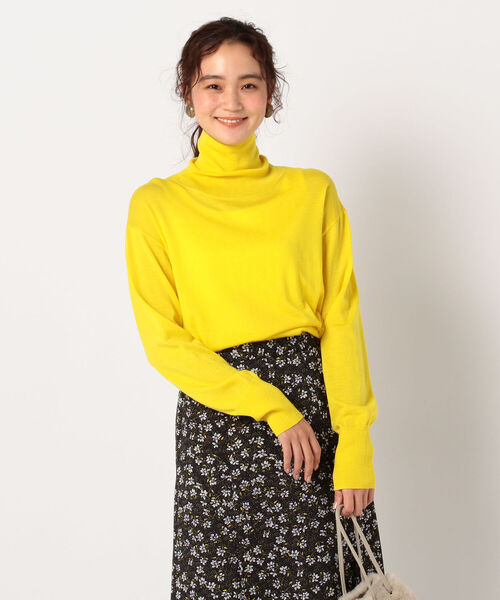 NOLLEY’S(ノーリーズ)の「ピリング防止ウールプルオーバーニット(ニット/セーター・レディース・ブラック/オフホワイト/イエロー/ピンク/ベージュ・38)」の1枚目の写真