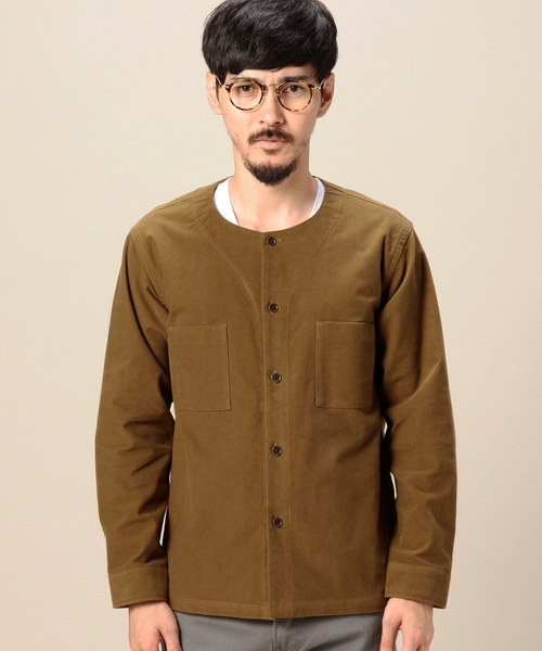 MONKEY TIME（モンキータイム）の「MT モールスキン ノーカラー シャツ ◆（シャツ/ブラウス・メンズ・ブラウン/ダークグレー・LARGE/MEDIUM/SMALL）」の10枚目の写真