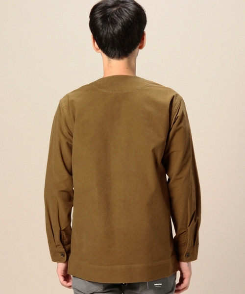 MONKEY TIME（モンキータイム）の「MT モールスキン ノーカラー シャツ ◆（シャツ/ブラウス・メンズ・ブラウン/ダークグレー・LARGE/MEDIUM/SMALL）」の12枚目の写真
