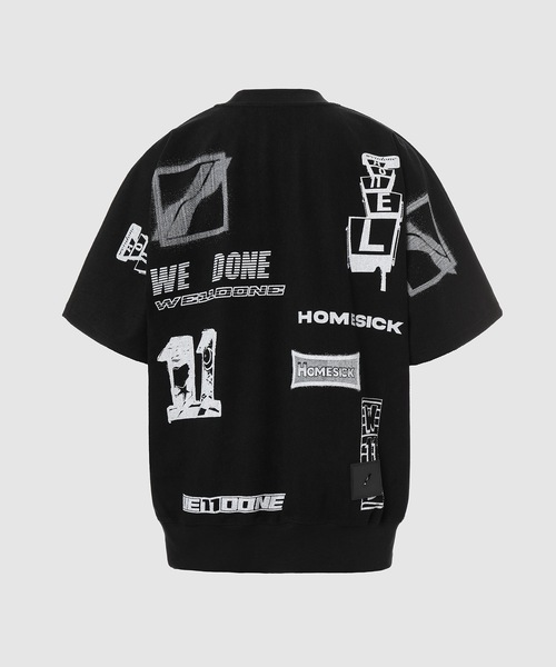 WE11DONE（ウェルダン）の「BLACK GRAPHIC ALL OVER SHORT SLEEVES T-SHIRT（Tシャツ/カットソー・メンズ・ブラック・SMALL/MEDIUM）」の2枚目の写真