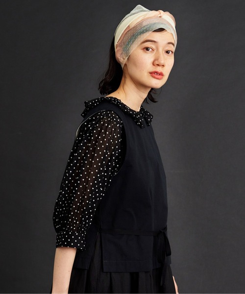 Malle（マル）の「malle コットン/シルクウェザー2wayベスト（ベスト・レディース・ブラック/キナリ・FREE）」の19枚目の写真