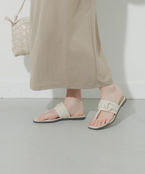 セール Sサイズ Web 一部店舗限定 スクエアトウメタルリングトングサンダル サンダル Sense Of Place By Urban Research センスオブプレイスバイアーバンリサーチ のファッション通販 Zozotown