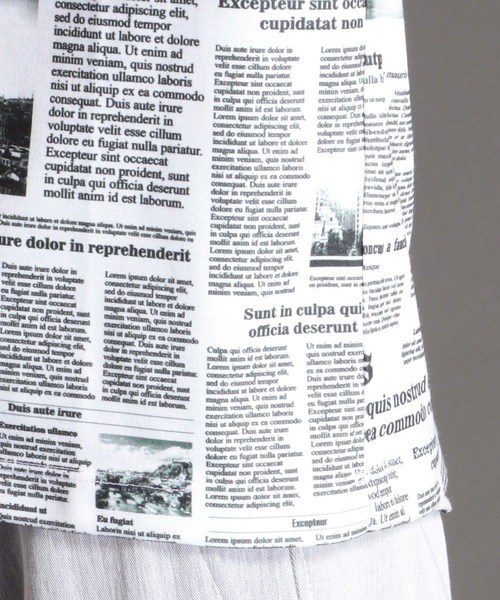 HIDEAWAYS NICOLE（ハイダウェイニコル）の「ニュースペーパープリントＴシャツ（Tシャツ/カットソー・メンズ・ブラック/その他1/ホワイト/その他2・X-LARGE/MEDIUM/LARGE）」の15枚目の写真