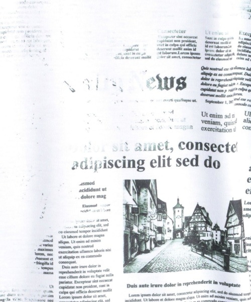 HIDEAWAYS NICOLE（ハイダウェイニコル）の「ニュースペーパープリントＴシャツ（Tシャツ/カットソー・メンズ・ブラック/その他1/ホワイト/その他2・X-LARGE/MEDIUM/LARGE）」の7枚目の写真