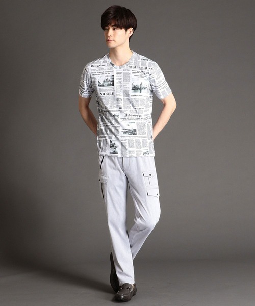 HIDEAWAYS NICOLE（ハイダウェイニコル）の「ニュースペーパープリントＴシャツ（Tシャツ/カットソー・メンズ・ブラック/その他1/ホワイト/その他2・X-LARGE/MEDIUM/LARGE）」の11枚目の写真