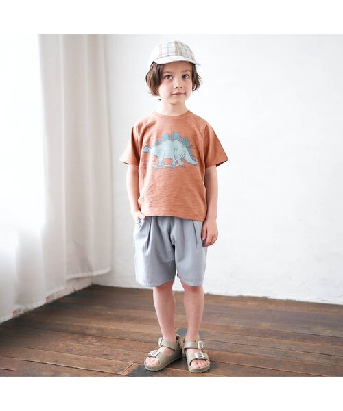 apres les cours(アプレレクール)の「3柄恐竜Tシャツ(Tシャツ/カットソー・キッズ・ミント/オレンジ/サックスブルー・80/90/100/110/120/130/140)」の4枚目の写真