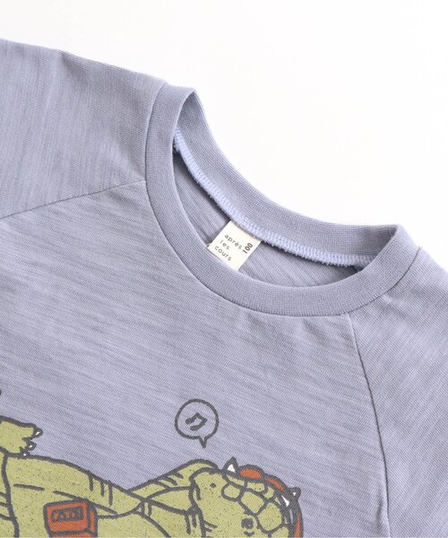 apres les cours(アプレレクール)の「3柄恐竜Tシャツ(Tシャツ/カットソー・キッズ・ミント/オレンジ/サックスブルー・80/90/100/110/120/130/140)」の10枚目の写真