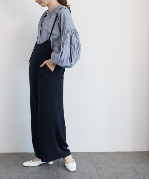 AMERICAN HOLIC（アメリカンホリック）の「サロペット風ワイドパンツ（その他パンツ・レディース・ネイビー/モカ・MEDIUM/LARGE）」の9枚目の写真